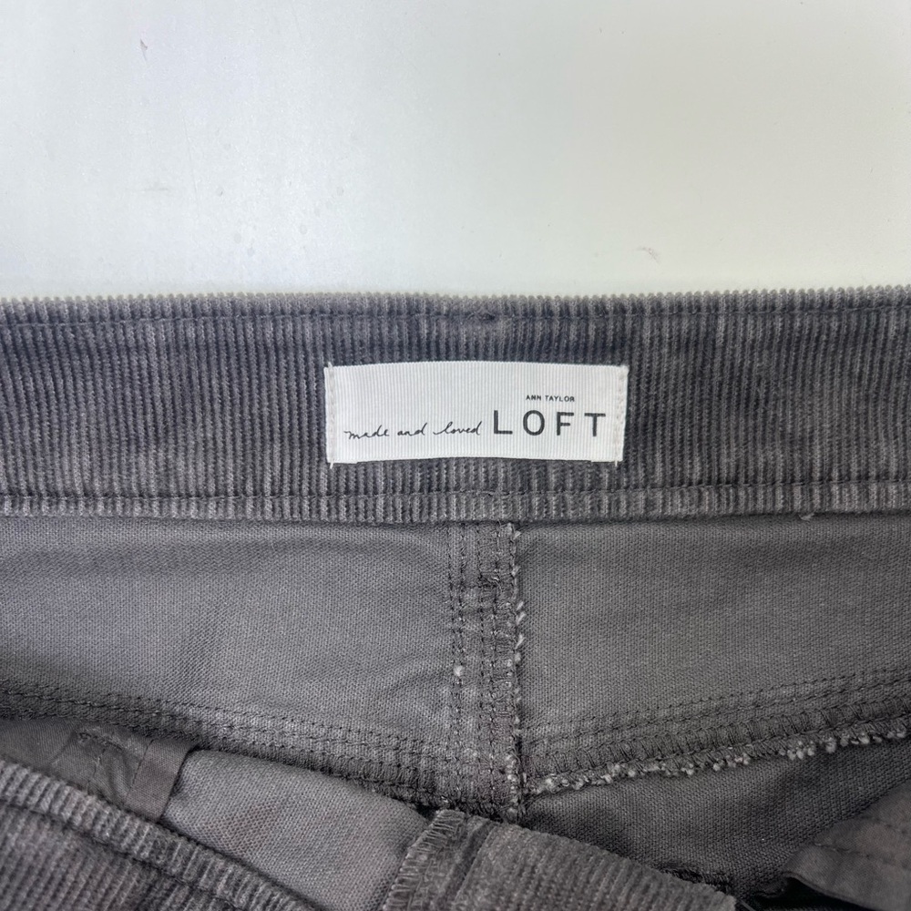 NWT Made And Loved Ann Taylor Loft Gray Corduroy Cotton Mini Skirt Size 27 or 4 - Picture 6 of 12